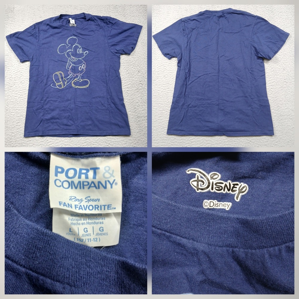 Disney Mickey Mouse‎ Graphic T-Shirt Youth Large Blue Short Sleeve